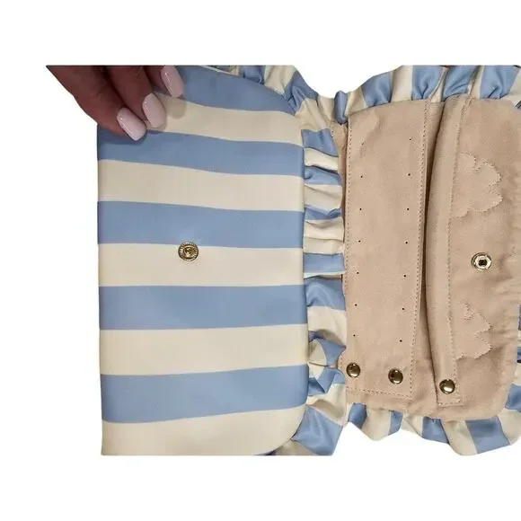 Stoney Clover Lane Personalized ALISA Ruffle Jewelry Roll Blue Strip - Picture 8 of 8